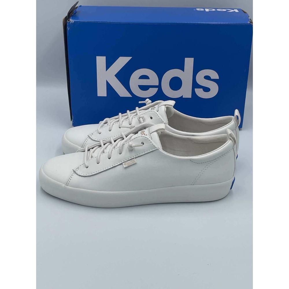 Keds Kickback Leather White Low Top Sneakers WH65543 Womens 7 M